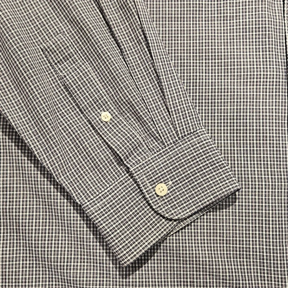 Chaps Easy Care Shirt Mens XXL Blue White Check Long Sleeve Button Down Pocket